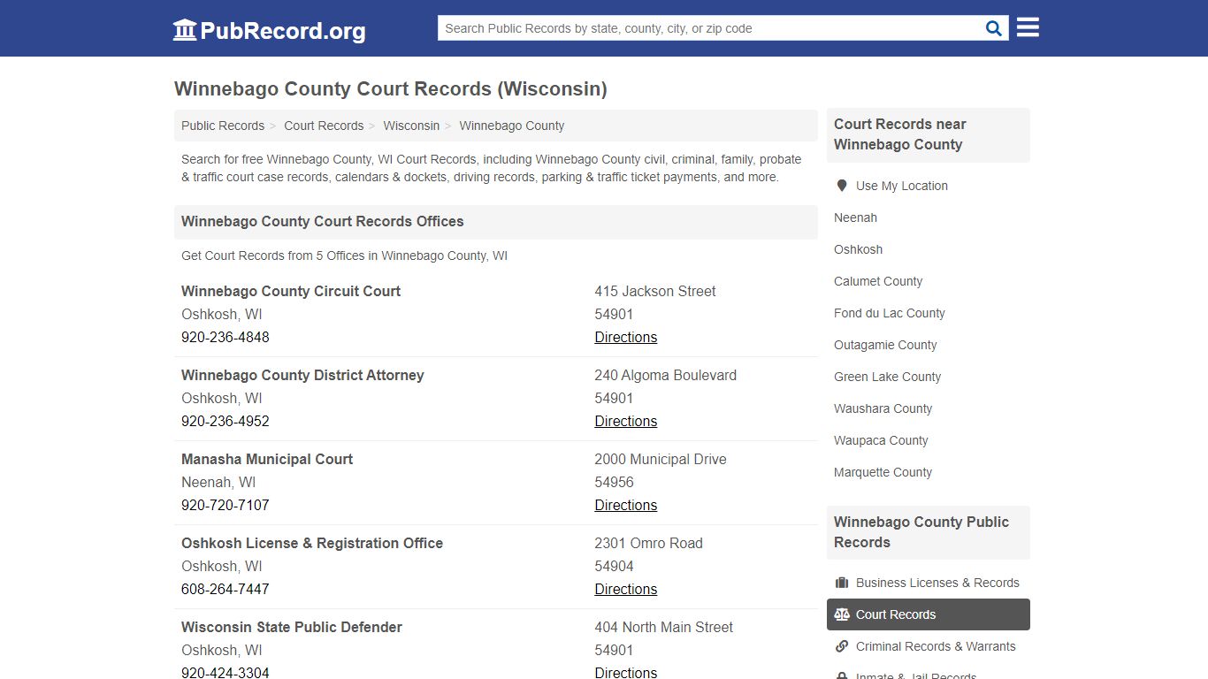 Free Winnebago County Court Records (Wisconsin Court Records)